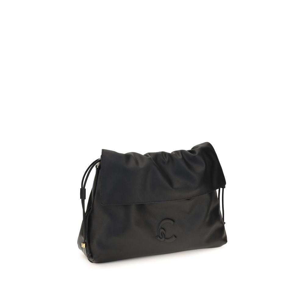 Coccinelle Schwarze Bos Taurus Kalbsleder Schultertasche