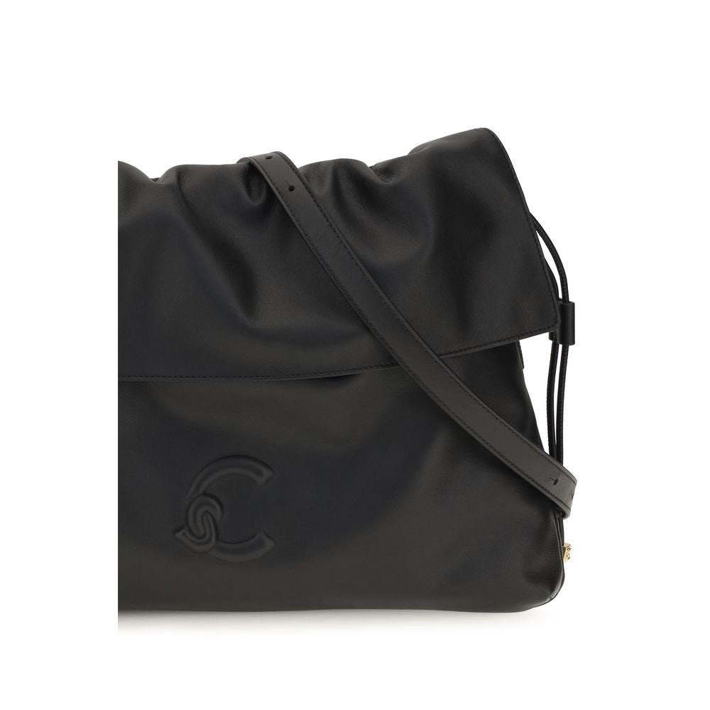 Coccinelle Schwarze Bos Taurus Kalbsleder Schultertasche