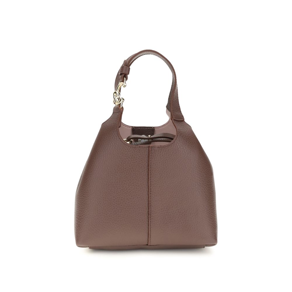 Coccinelle Beige Kalbsleder Bos Taurus Schultertasche