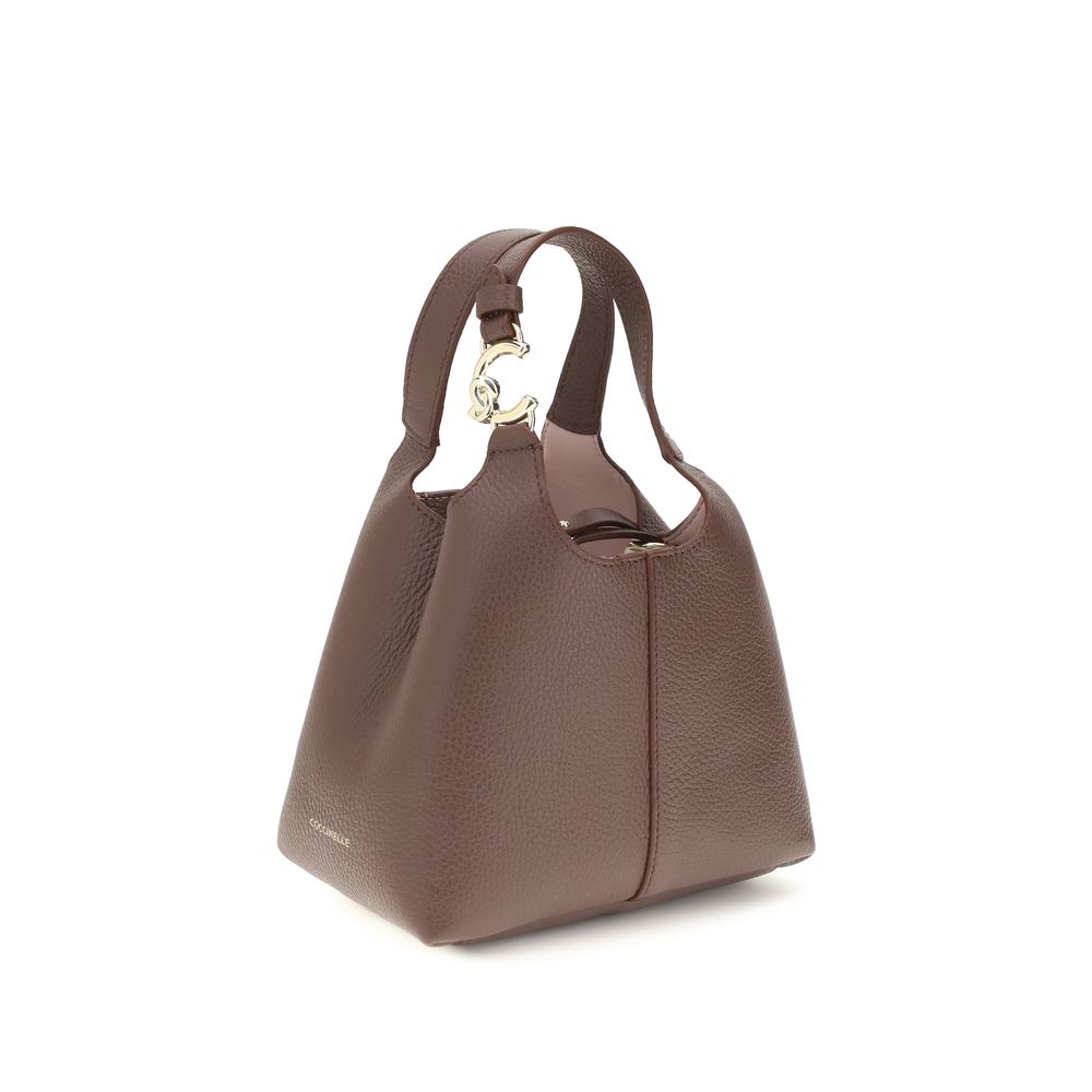 Coccinelle Beige Kalbsleder Bos Taurus Schultertasche