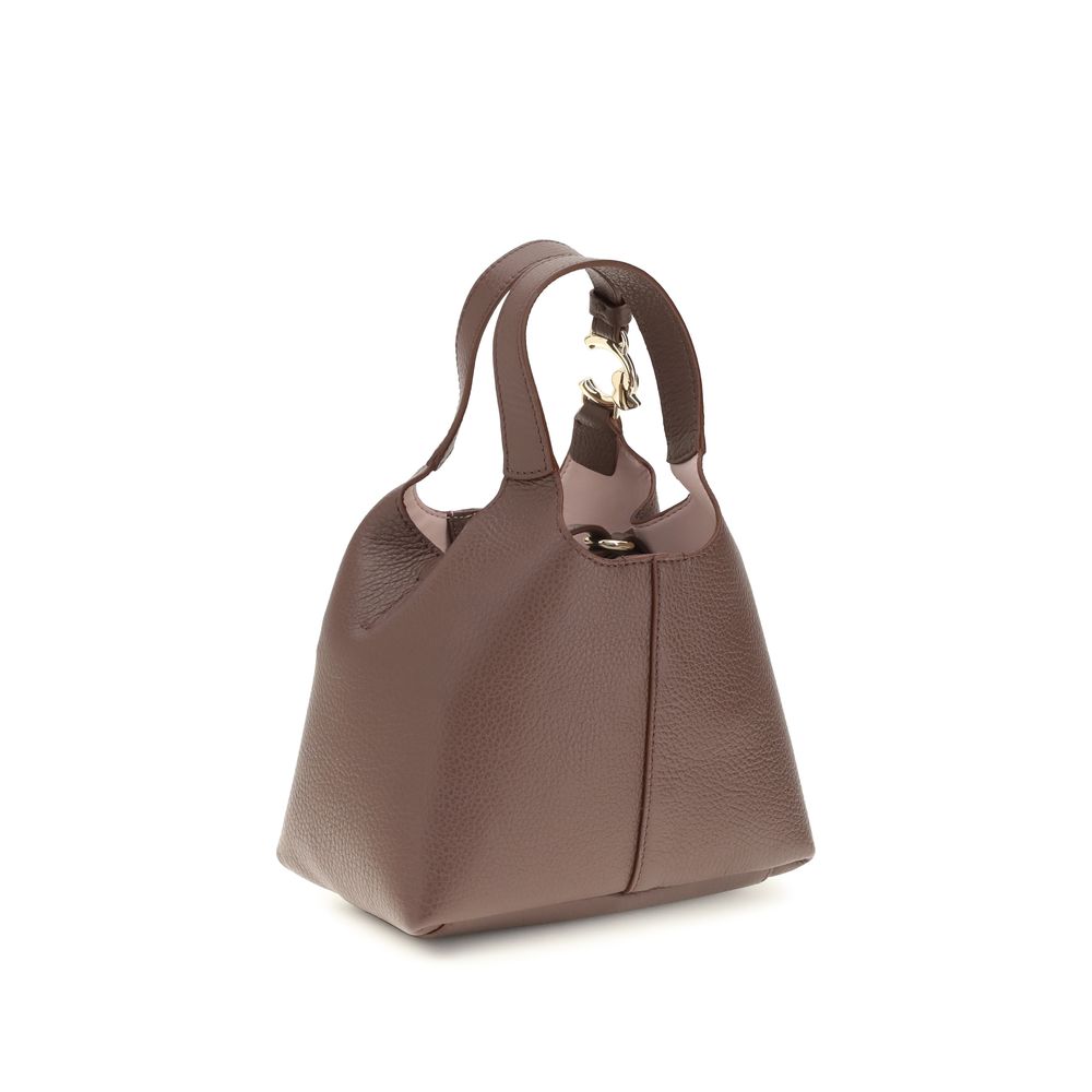 Coccinelle Beige Kalbsleder Bos Taurus Schultertasche