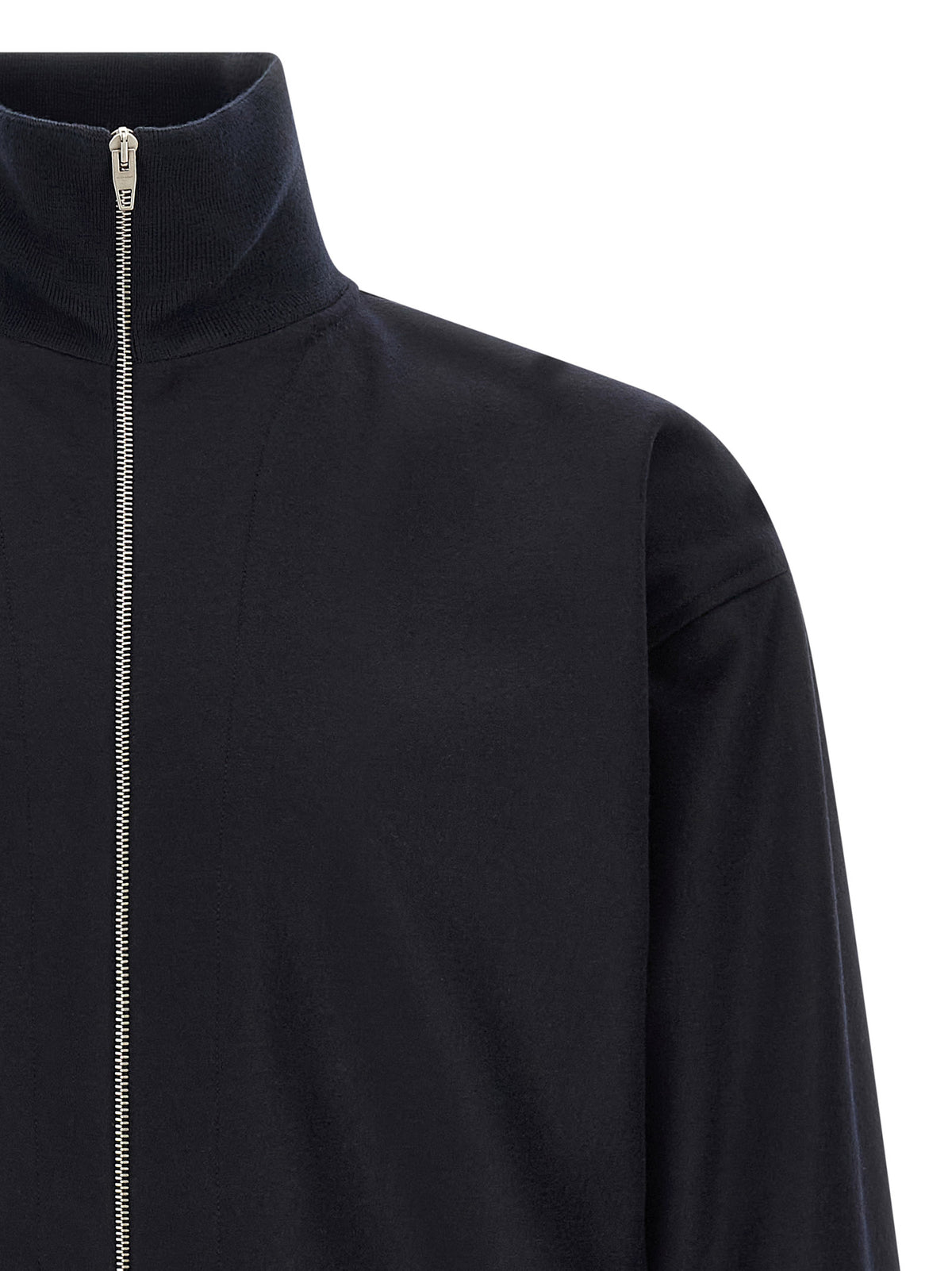 Jil Sander Blaue Wolljacke in voller Länge