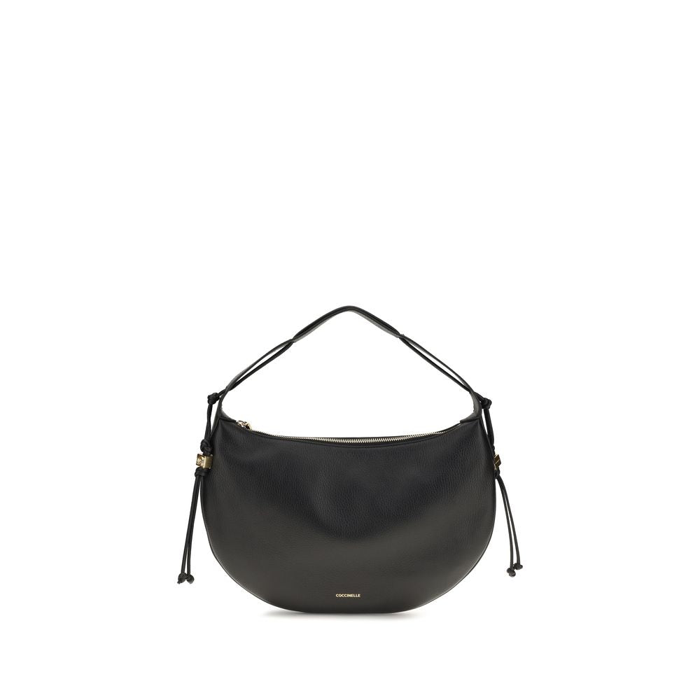 Coccinelle Schwarze Bos Taurus Kalbsleder Schultertasche