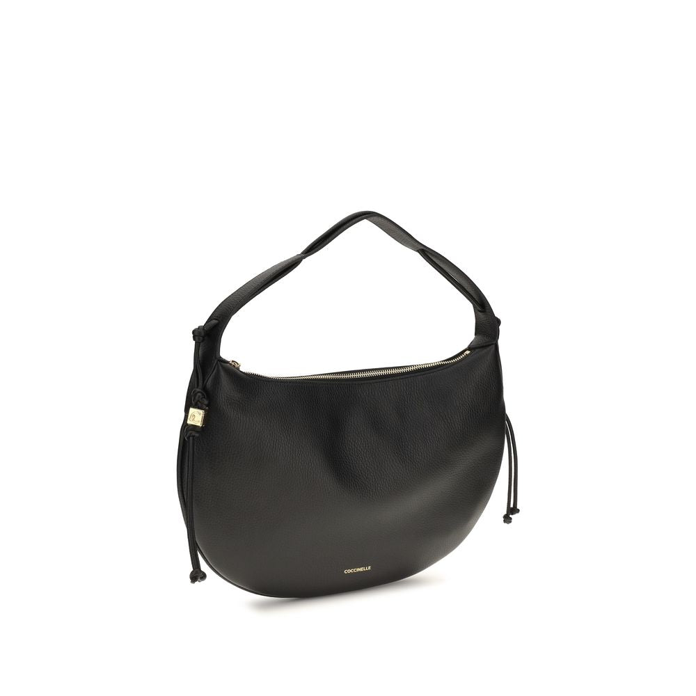 Coccinelle Schwarze Bos Taurus Kalbsleder Schultertasche