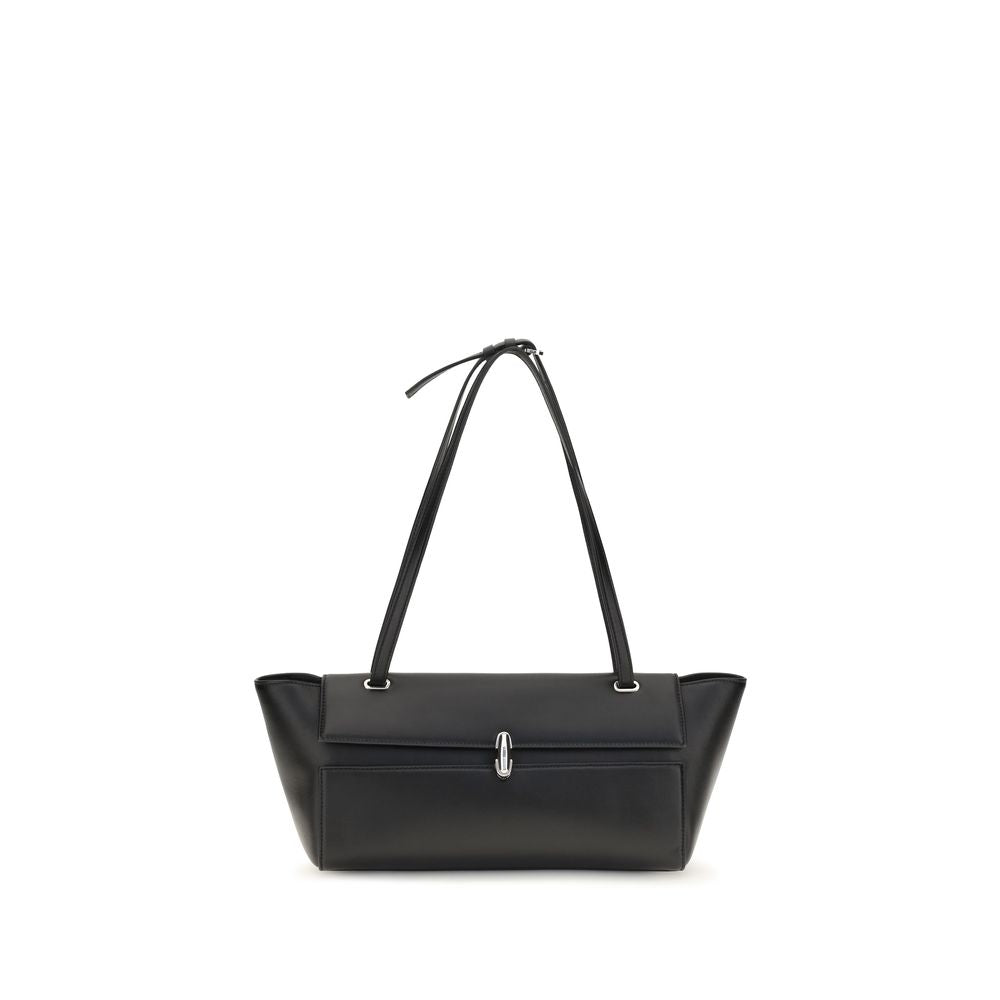 Savette Schwarze Bos Taurus Kalbsleder Schultertasche