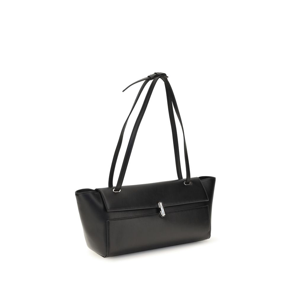 Savette Schwarze Bos Taurus Kalbsleder Schultertasche