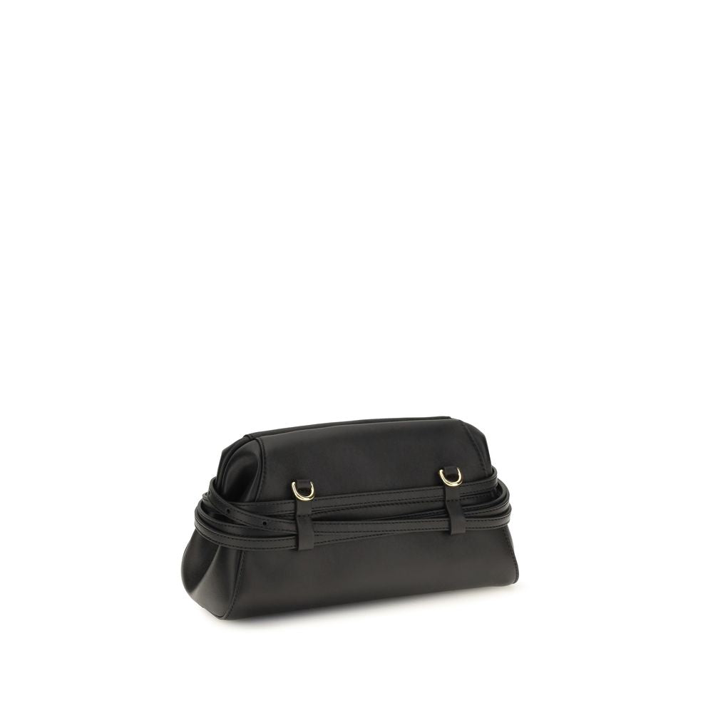 Moschino Schwarze Umhängetasche aus Ziegenleder