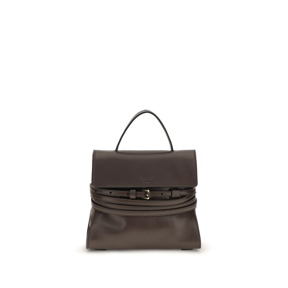 Moschino Braune Ziegenleder-Schultertasche