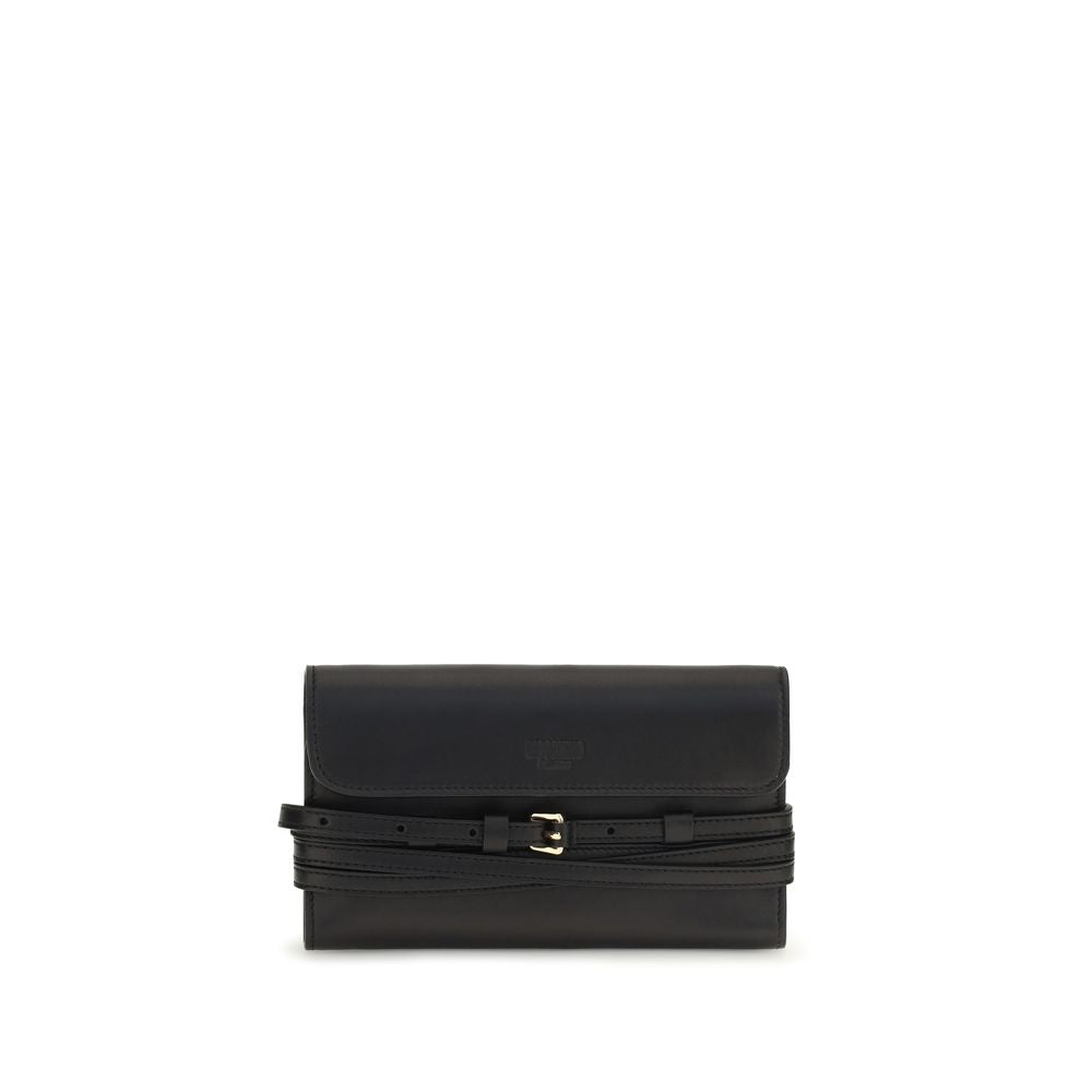 Moschino Schwarze Umhängetasche aus Ziegenleder