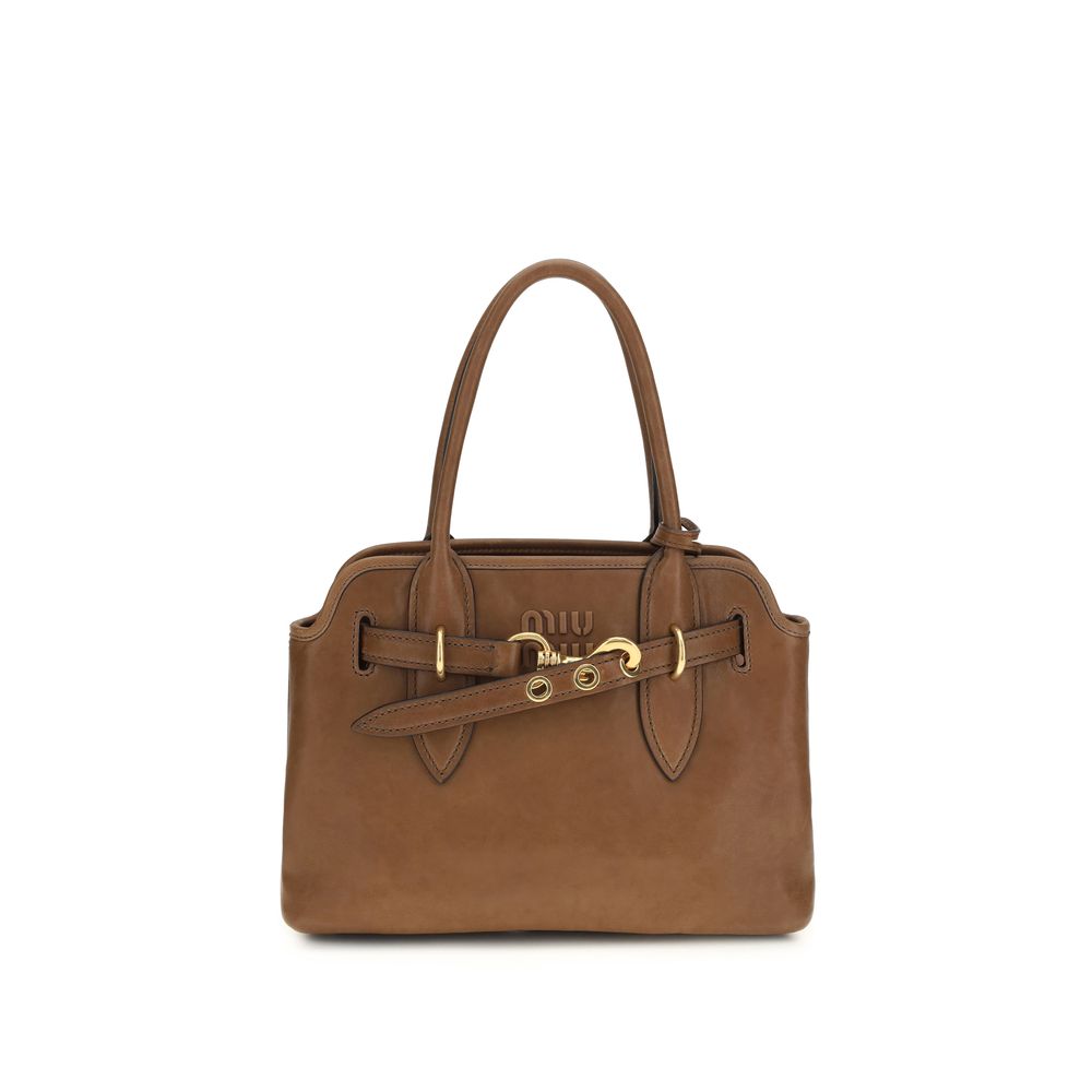 Miu Miu Schultertasche aus braunem Lammleder Ovis Aries Aries