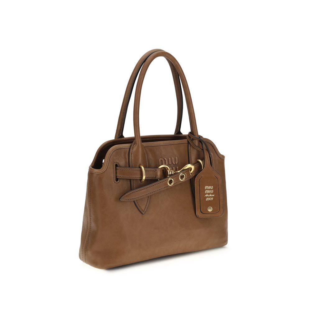 Miu Miu Schultertasche aus braunem Lammleder Ovis Aries Aries