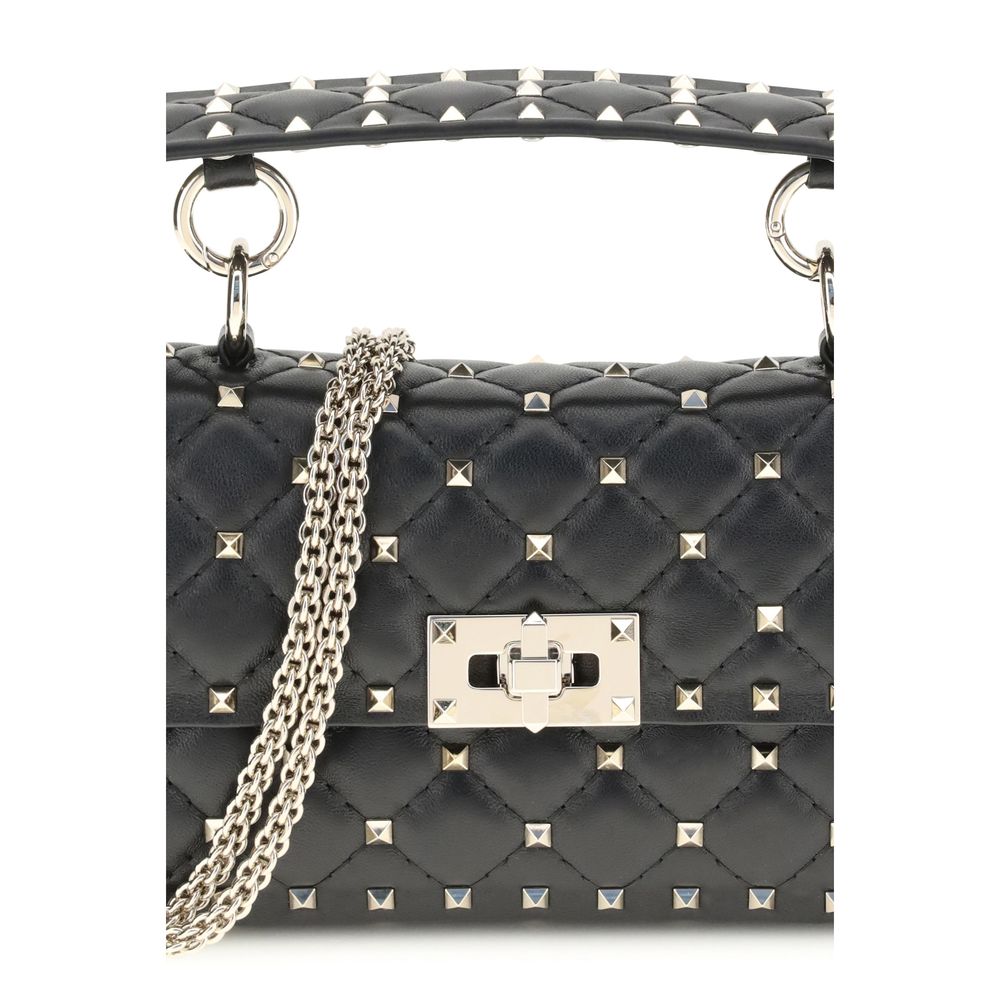 Valentino Garavani Schwarze Lammleder Schultertasche Ovis Aries Aries