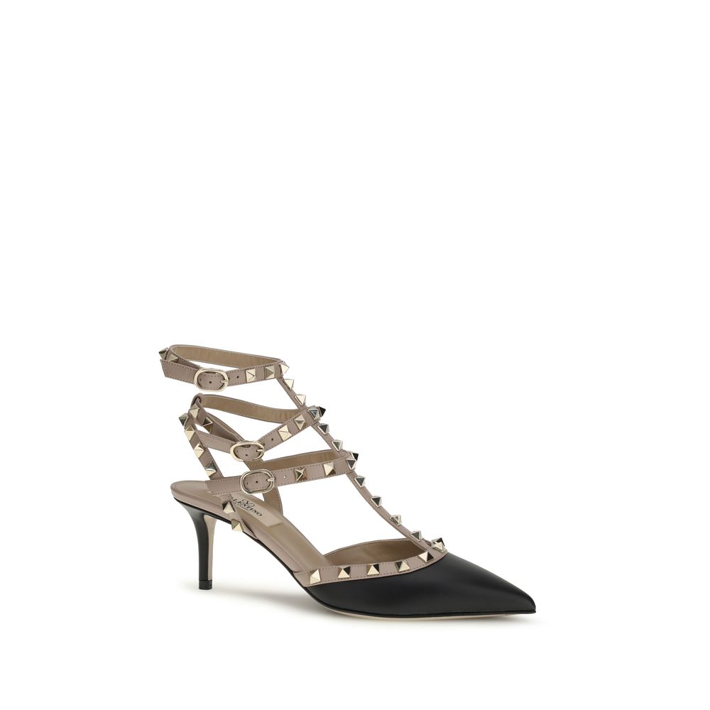 Valentino Garavani Schwarze Pumps aus Kalbsleder Bos Taurus mit hohem Absatz