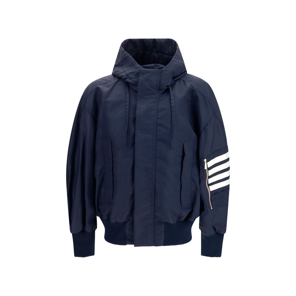 Thom Browne Schwarze Baumwoll-Shell-Jacke