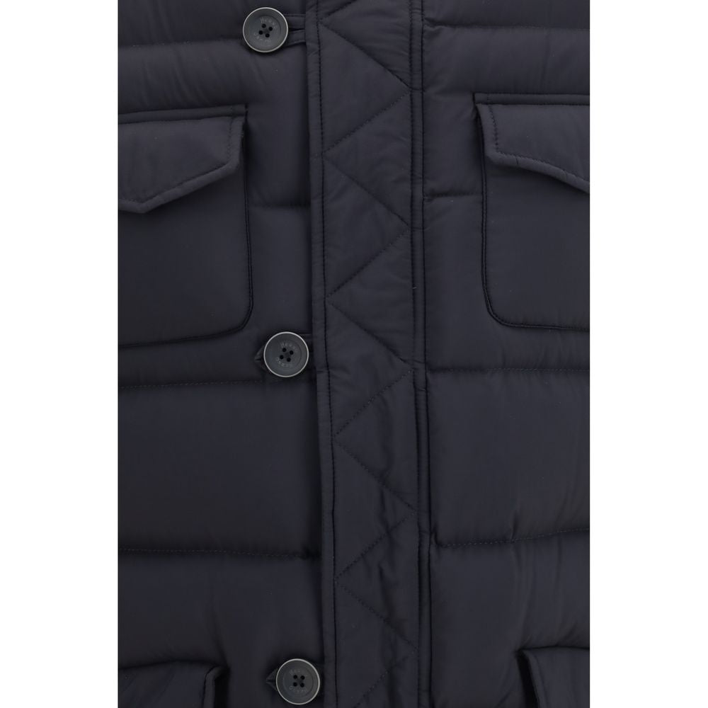Herno Schwarze Polyester-Jacke in voller Länge