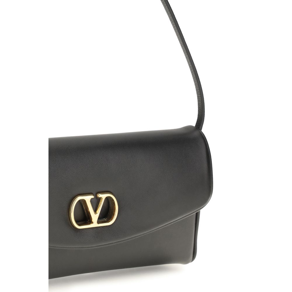 Valentino Garavani Braune Kalbsleder Bos Taurus Schultertasche