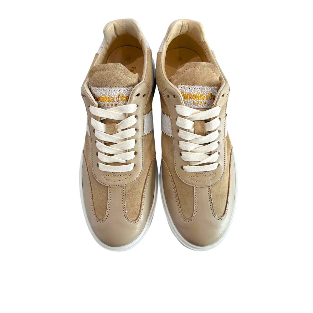 Pantofola D'Oro Beige Leder Herren Sneaker