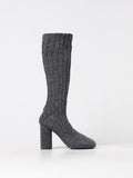 Bottega Veneta Grauer Woll-Overknee-Stiefel