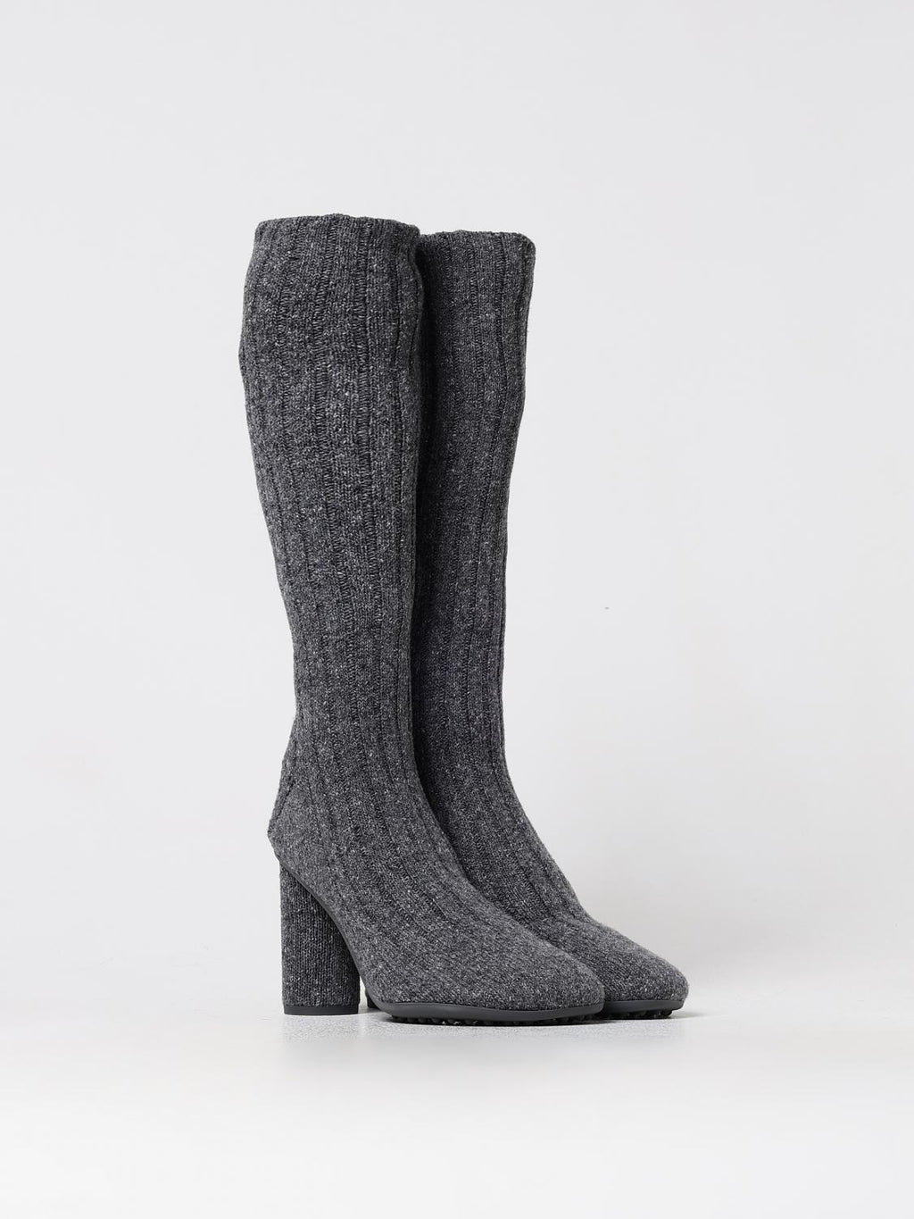 Bottega Veneta Grauer Woll-Overknee-Stiefel