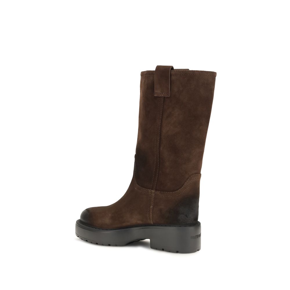 Miu Miu Braune Ankle Boots aus Kalbsleder Bos Taurus