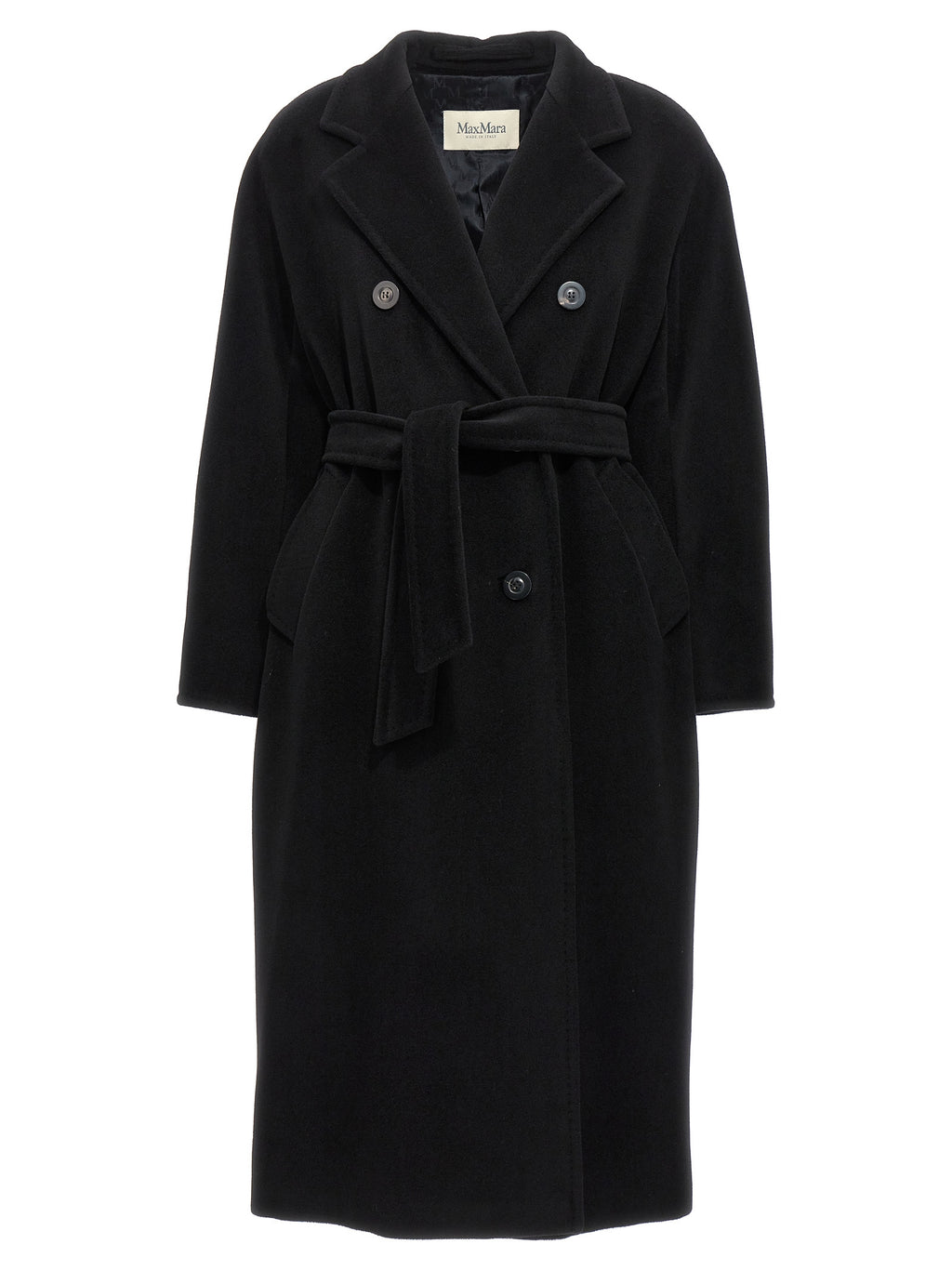 Max Mara Schwarzer Wollmantel aus reiner Schurwolle