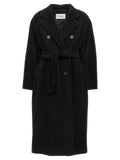 Max Mara Schwarzer Wollmantel aus reiner Schurwolle