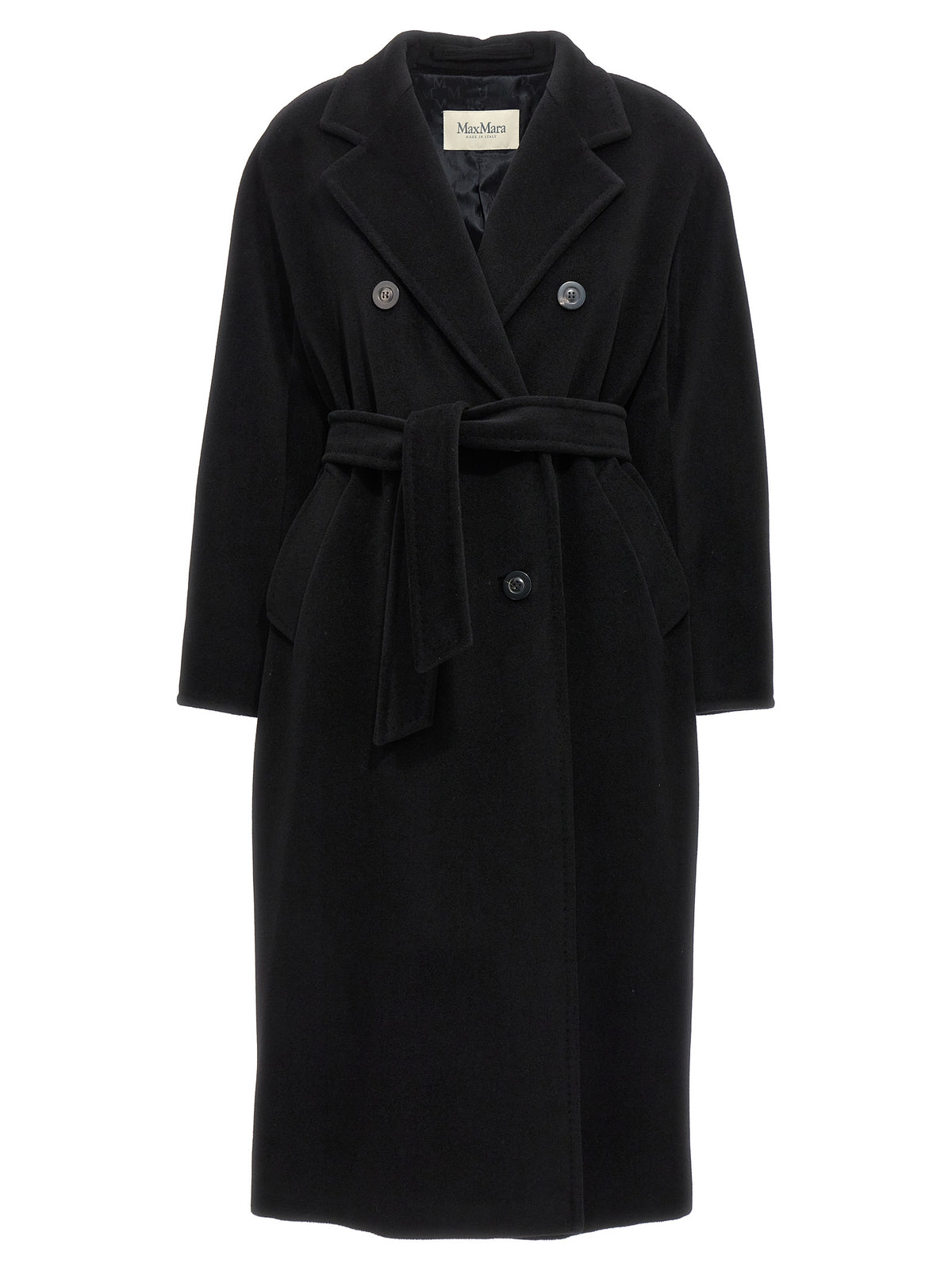 Max Mara Schwarzer Wollmantel aus reiner Schurwolle