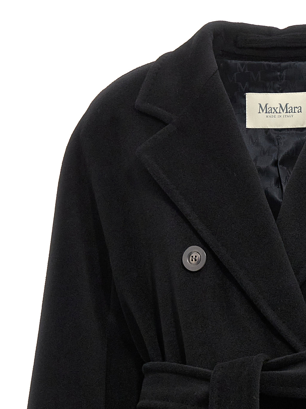 Max Mara Schwarzer Wollmantel aus reiner Schurwolle