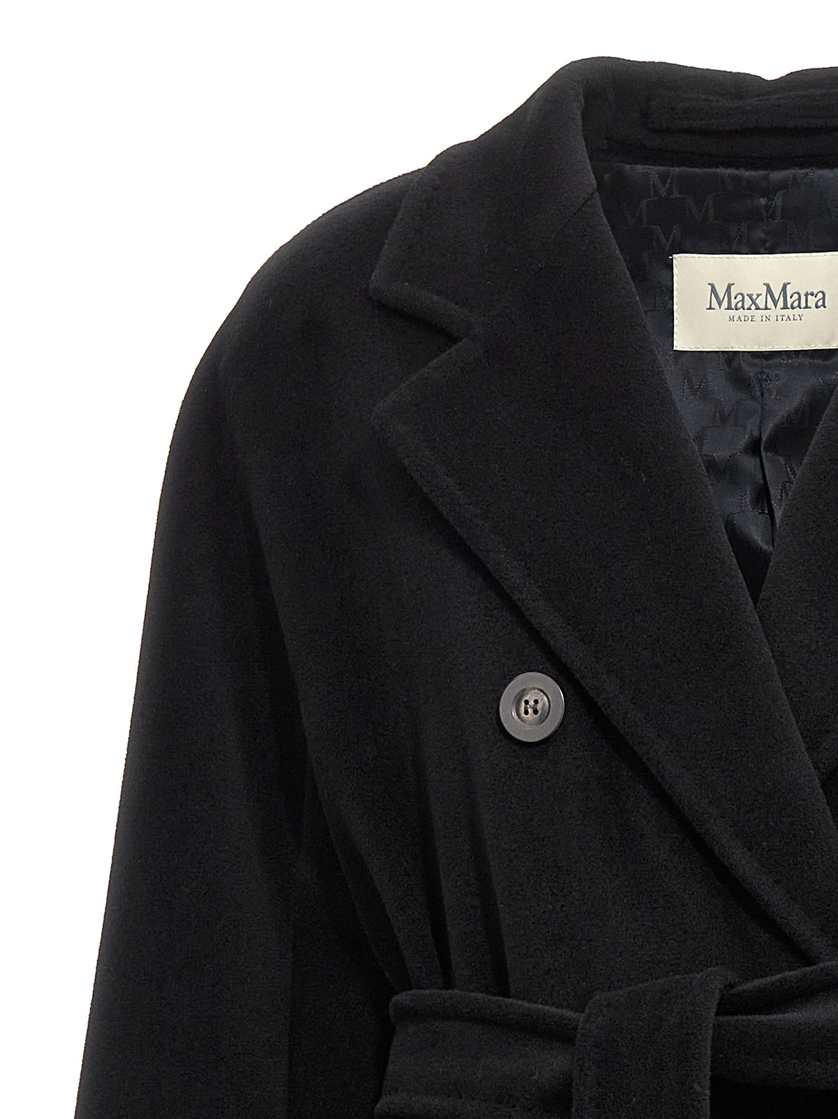 Max Mara Schwarzer Wollmantel aus reiner Schurwolle