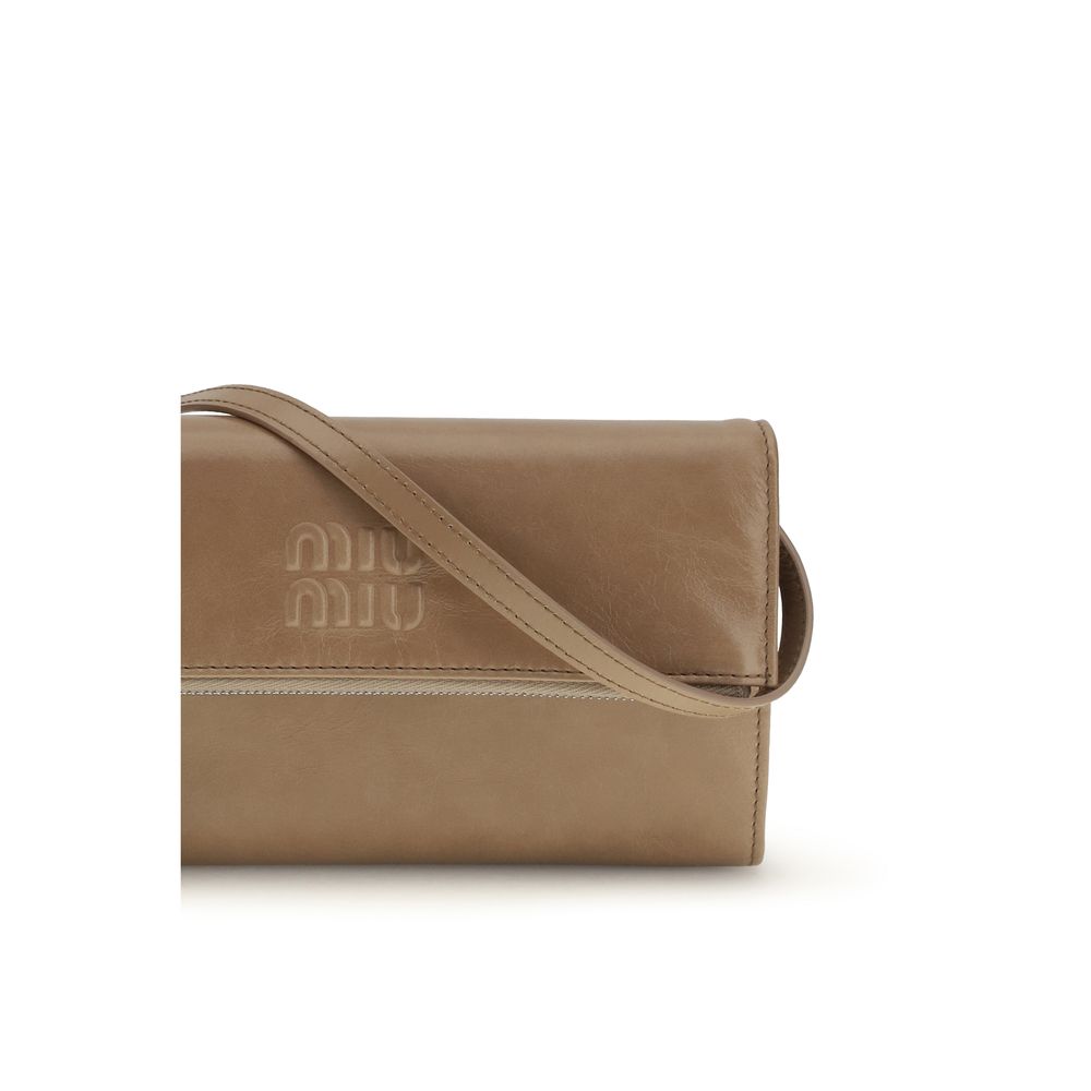 Miu Miu Beige Calf Leather Bos Taurus Wallet