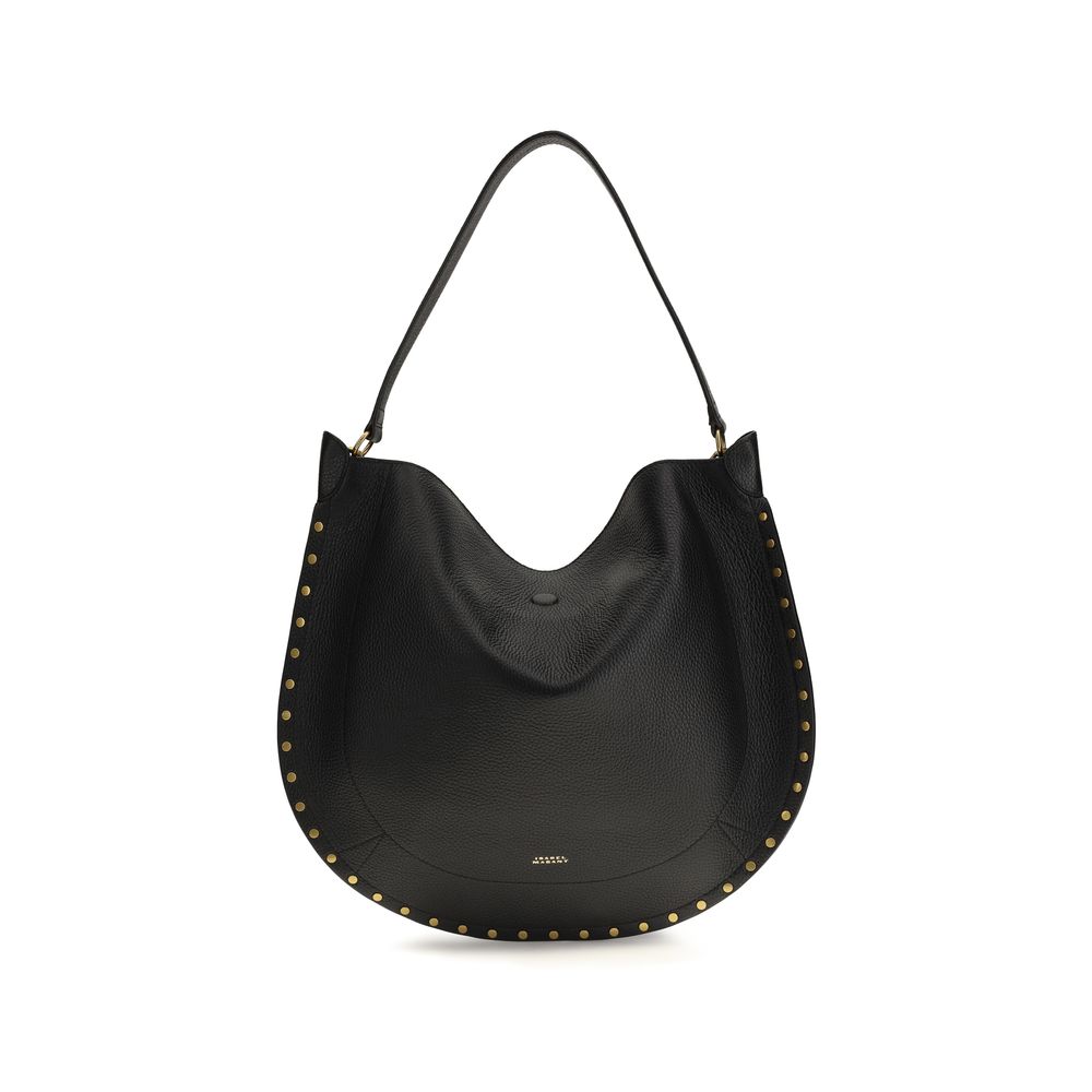 Isabel Marant Schwarze Bos Taurus Kalbsleder Schultertasche