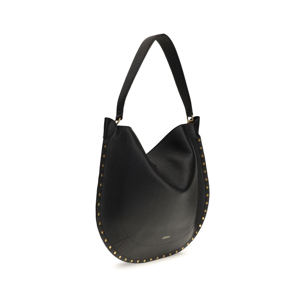 Isabel Marant Schwarze Bos Taurus Kalbsleder Schultertasche