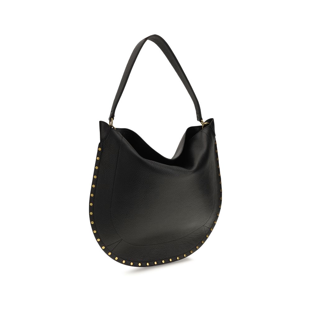 Isabel Marant Schwarze Bos Taurus Kalbsleder Schultertasche