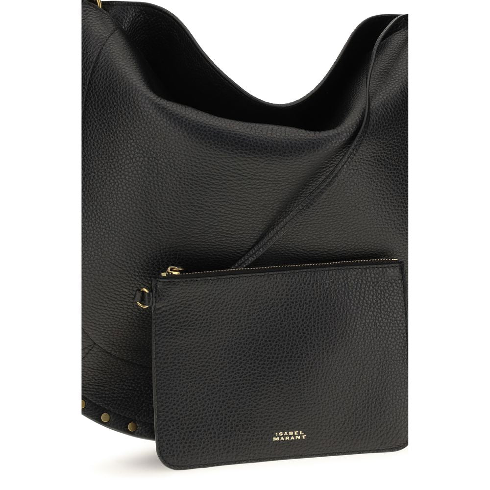 Isabel Marant Schwarze Bos Taurus Kalbsleder Schultertasche