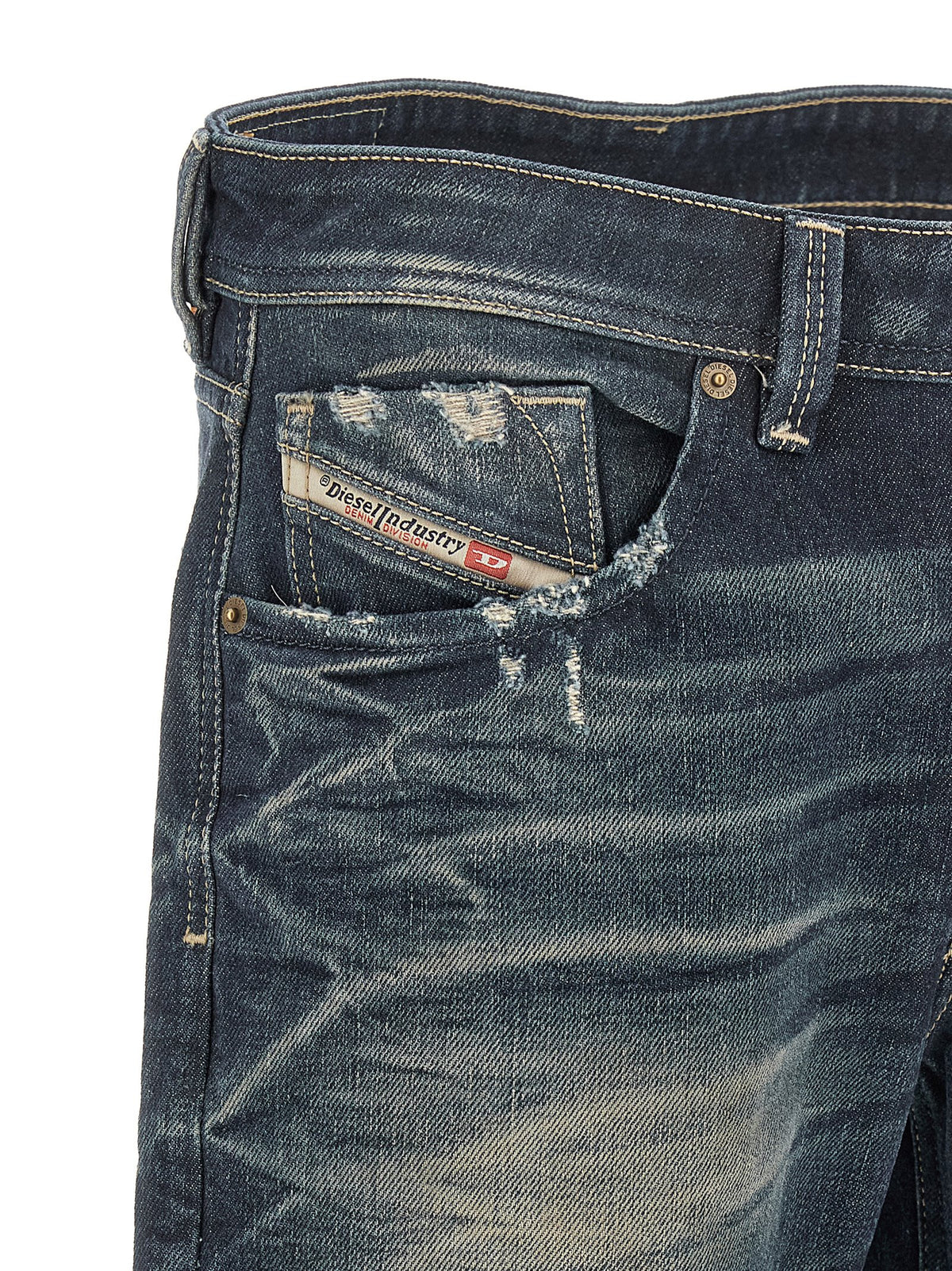 Diesel Blaue Jeans aus Baumwolle im geraden Schnitt