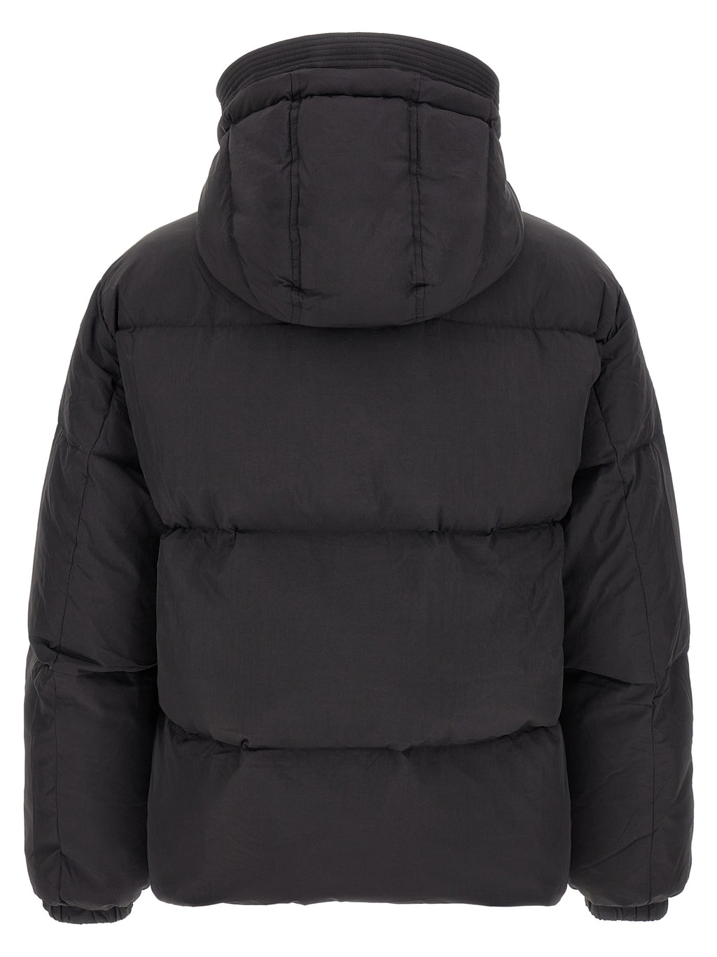 Diesel Schwarze Polyamid-Jacke in voller Länge