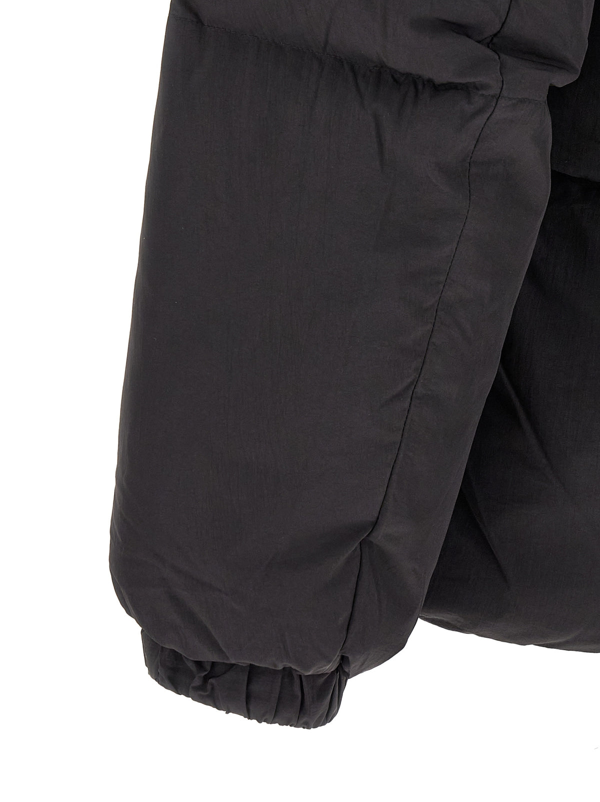 Diesel Schwarze Polyamid-Jacke in voller Länge