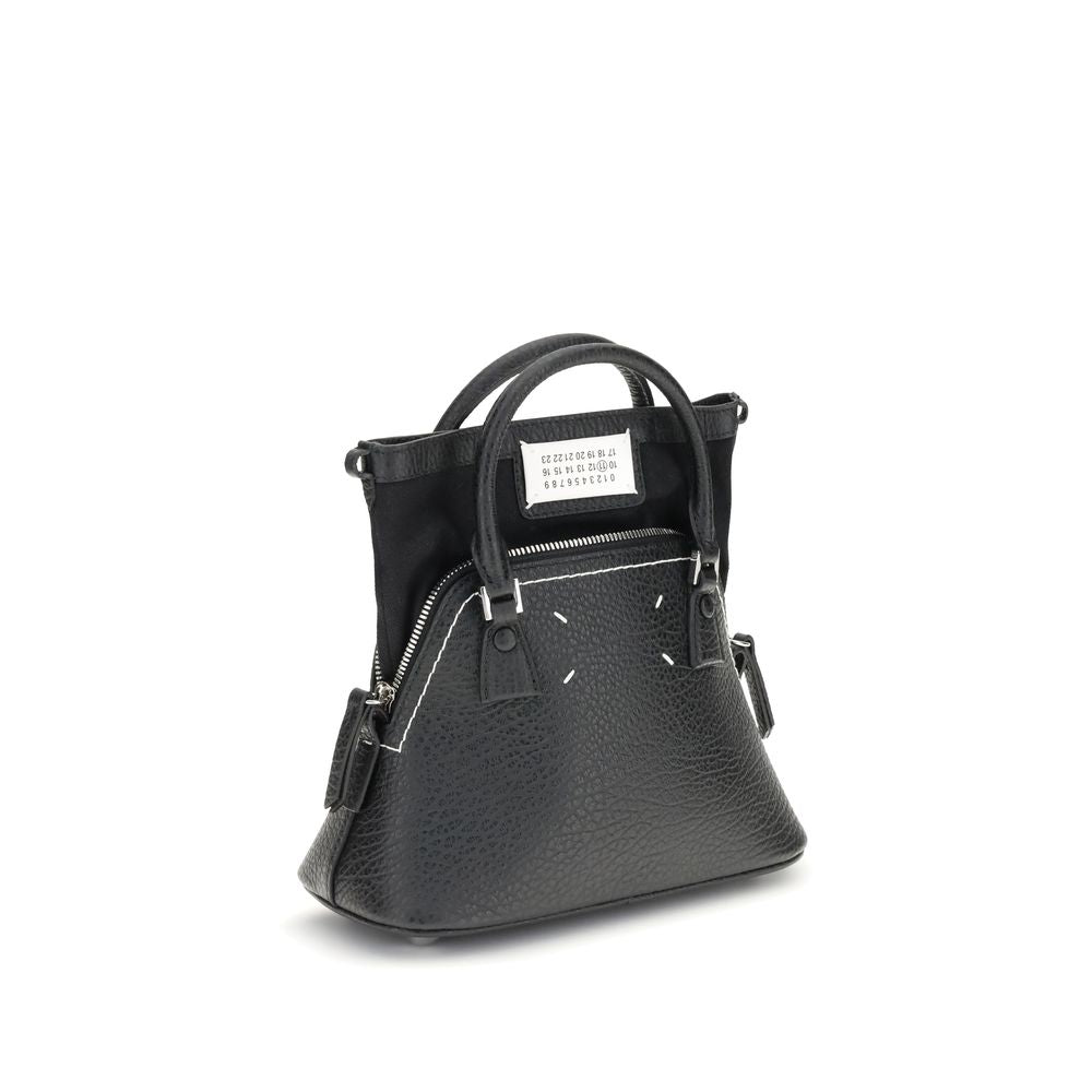 Maison Margiela Schwarze Bos Taurus Kalbsleder Schultertasche