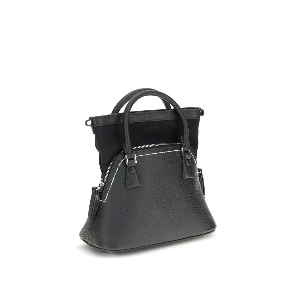 Maison Margiela Schwarze Bos Taurus Kalbsleder Schultertasche