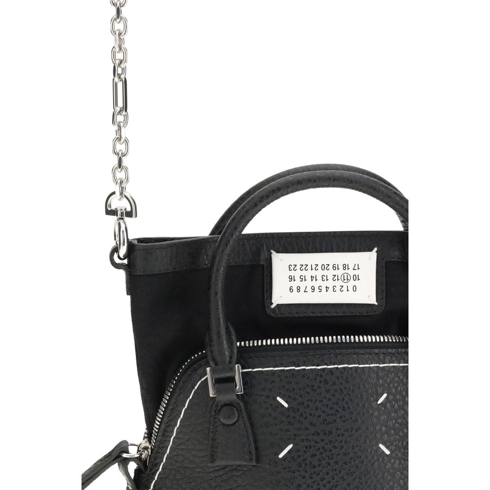 Maison Margiela Schwarze Bos Taurus Kalbsleder Schultertasche