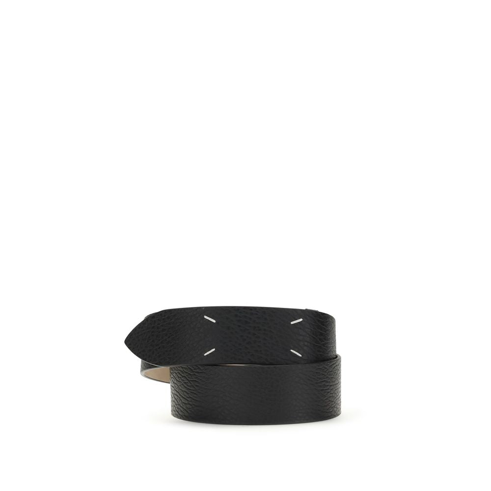 Maison Margiela Schwarzer Kalbsleder Bos Taurus Regular Gürtel