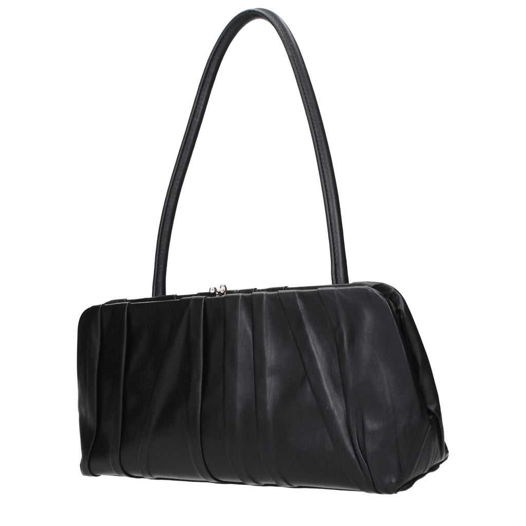 Jil Sander Schwarze Leder Umhängetasche