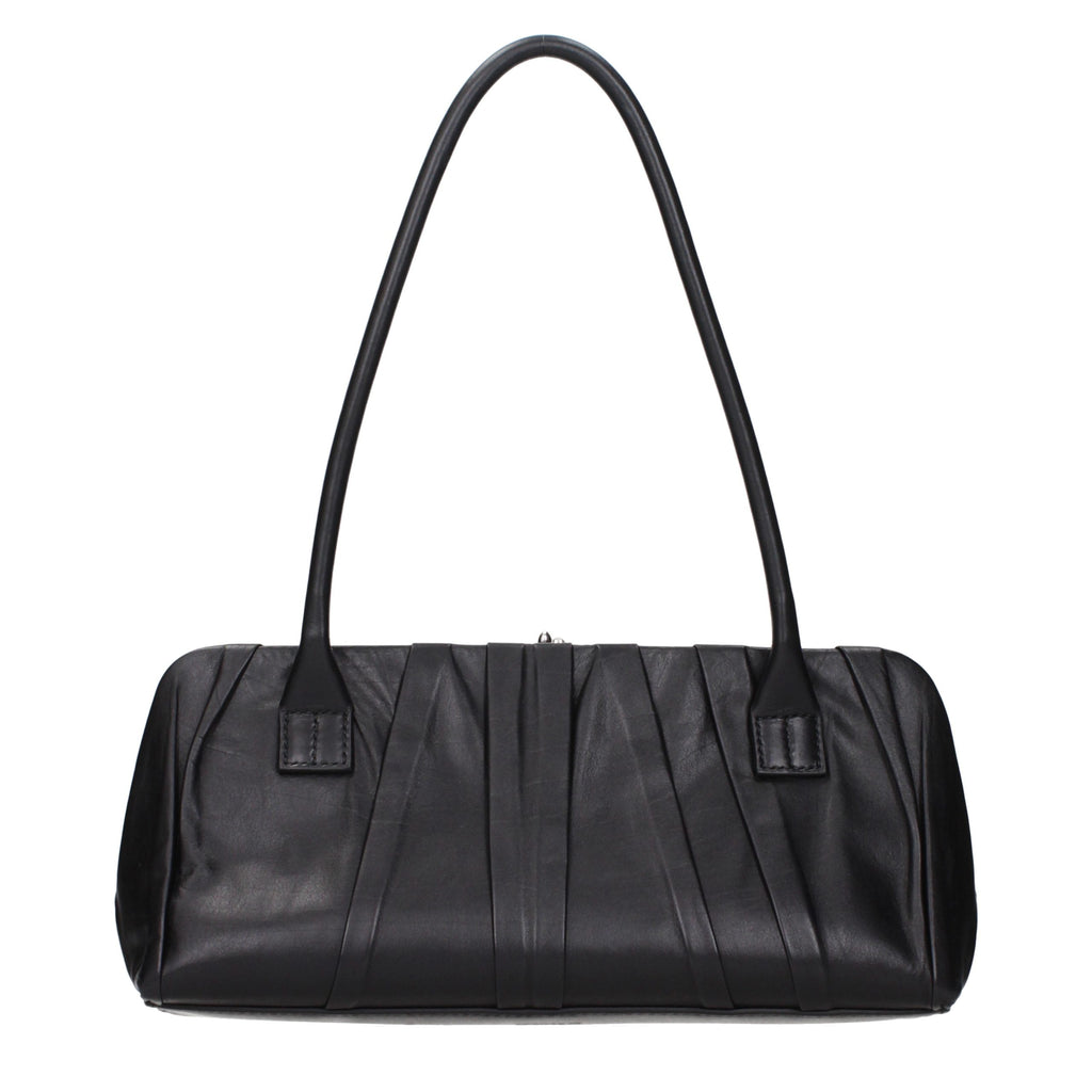 Jil Sander Schwarze Leder Umhängetasche