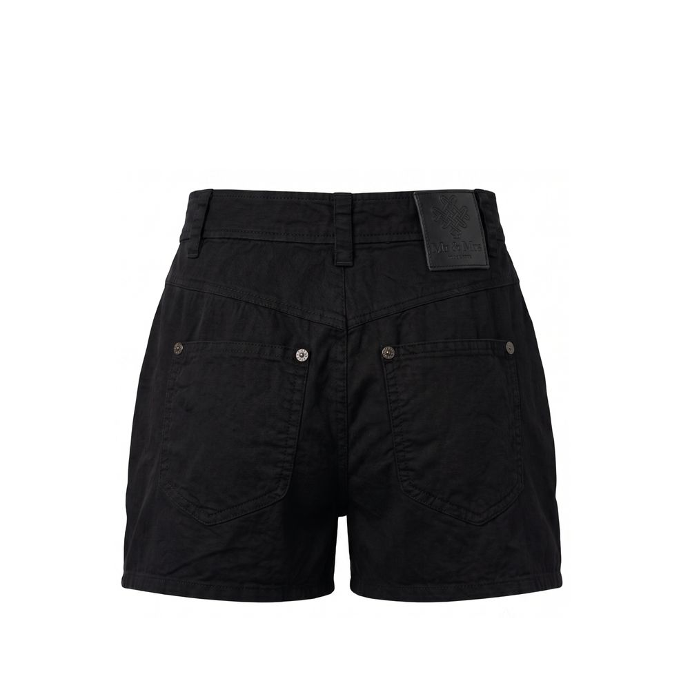 Mr&Mrs Italy Schwarze Baumwoll-Shorts für Damen