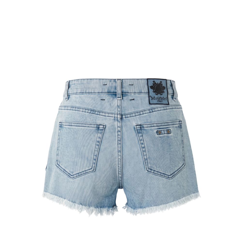 Mr&Mrs Italy Blaue Baumwollshorts
