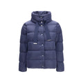 Herno Blaue Polyester-Jacke in voller Länge