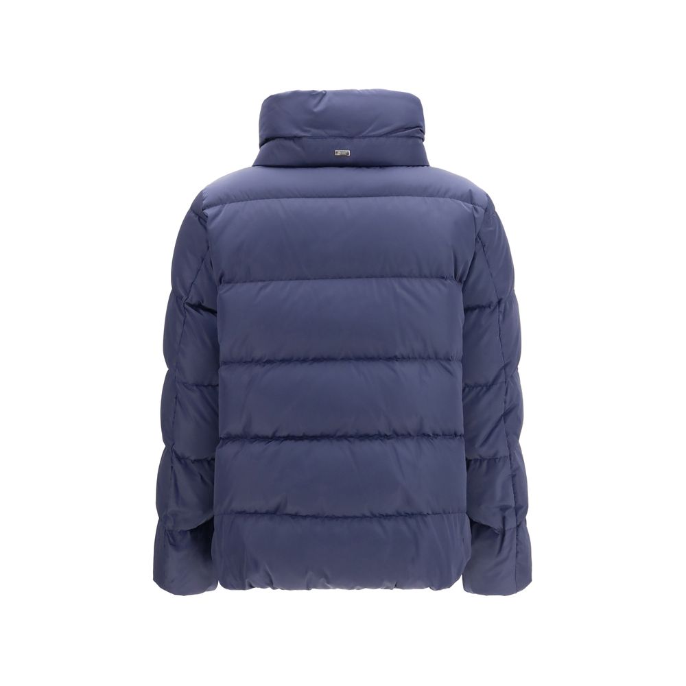 Herno Blaue Polyester-Jacke in voller Länge