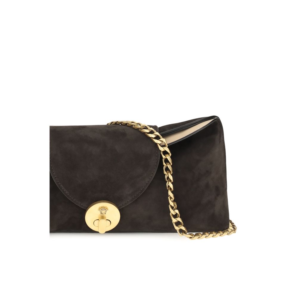 Versace Braune Kalbsleder Bos Taurus Schultertasche