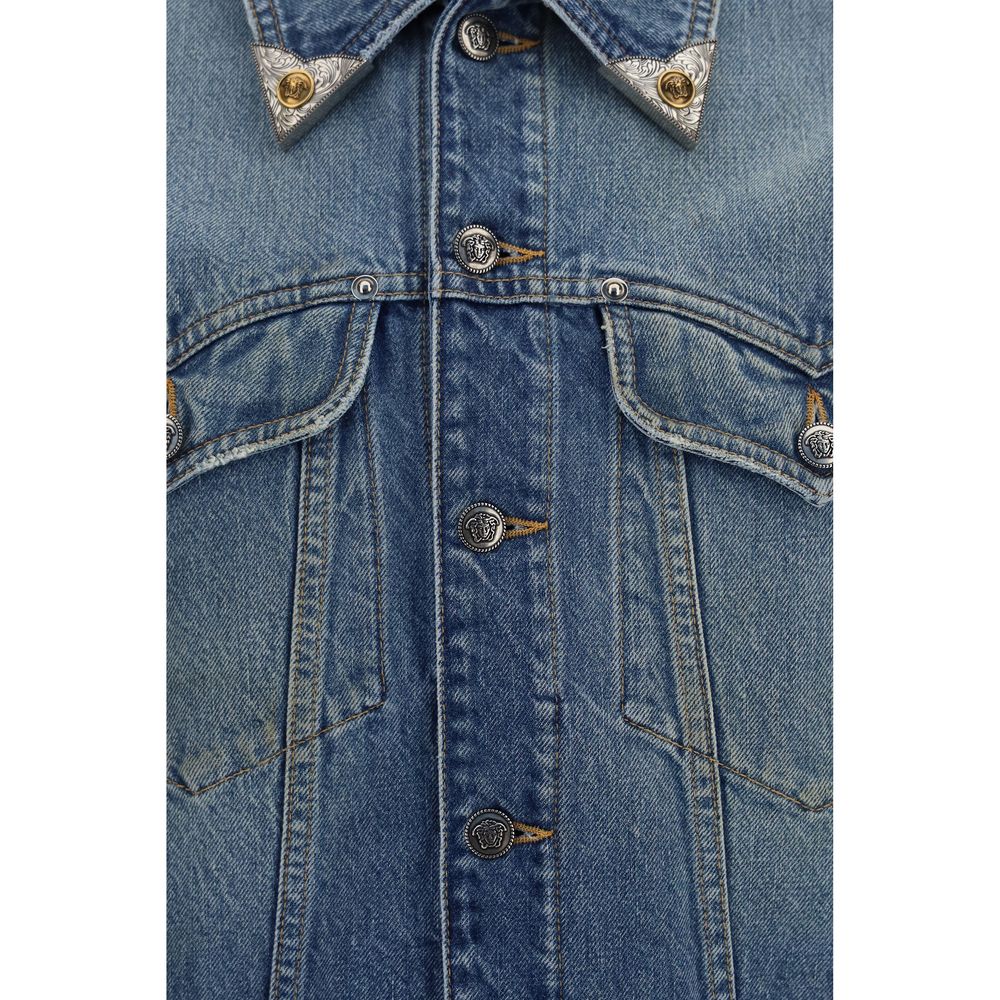 Versace Blaue Jeansjacke aus Baumwolle