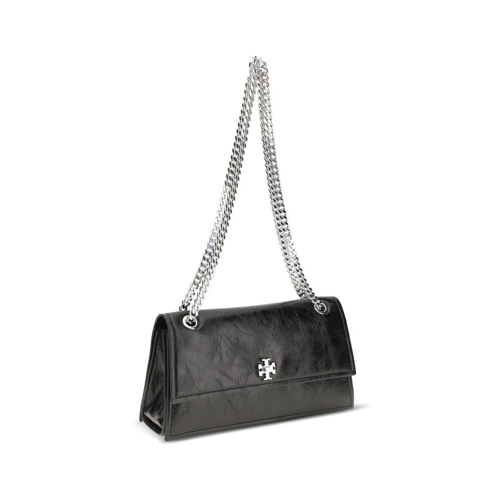 Tory Burch Schwarze Schultertasche aus Wildleder